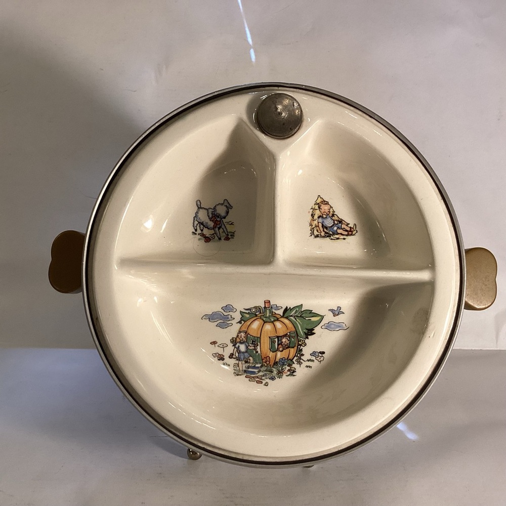 Mid century nursery rhyme baby dish